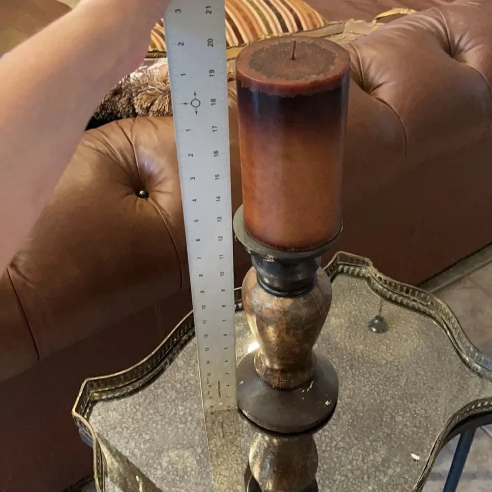 OLD WORLD Candle Holder with Candle!